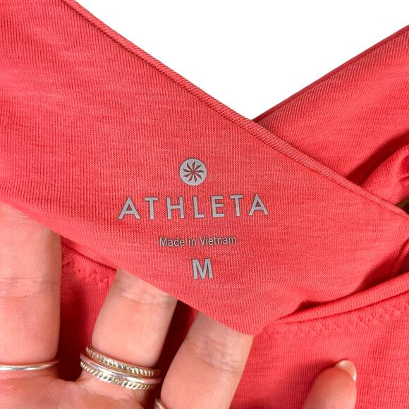 Athleta Bold Orange Criss Cross Cut Out Back Yogini Tank - Picture 8 of 10